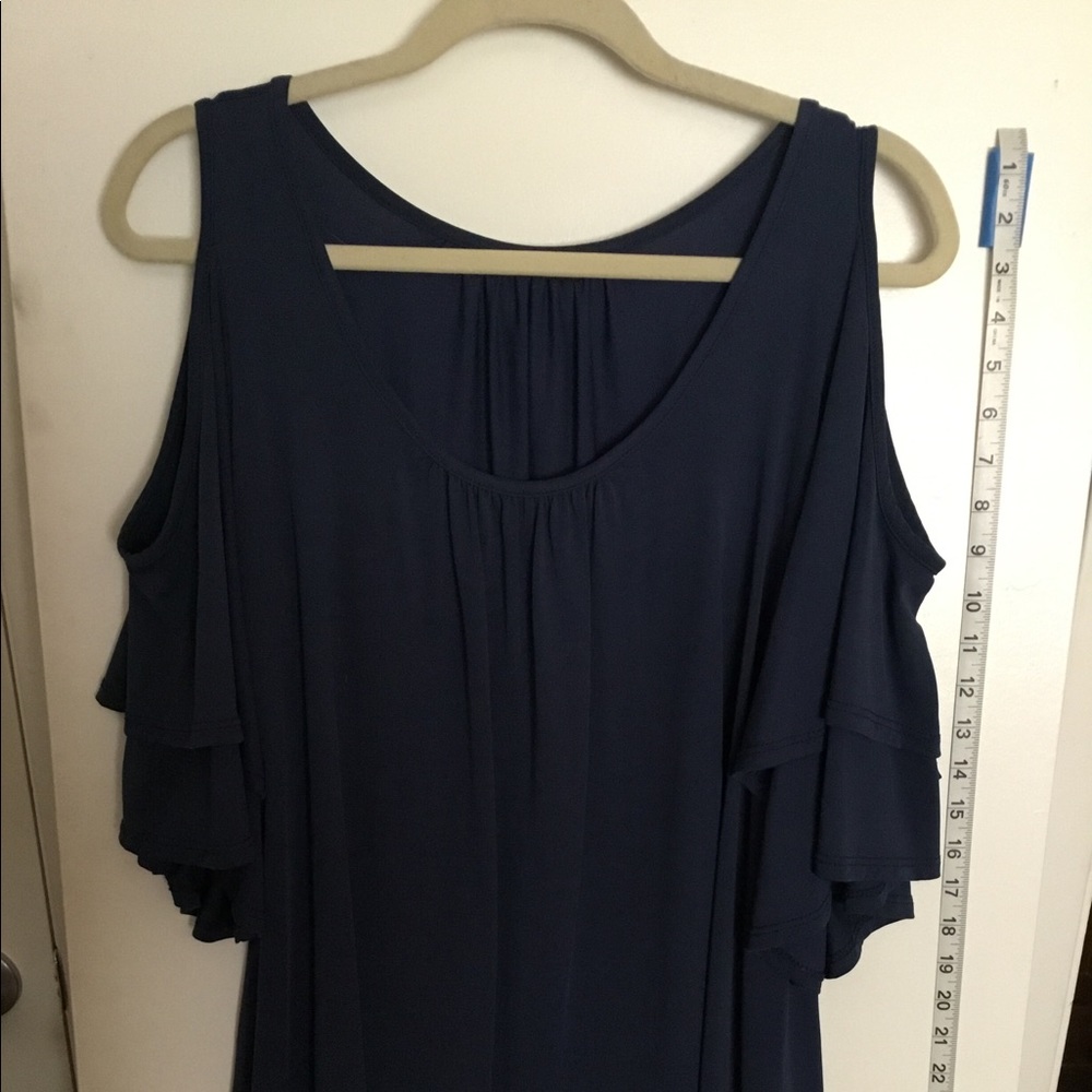 Deep blue/navy cold shoulder top/tunic, XL